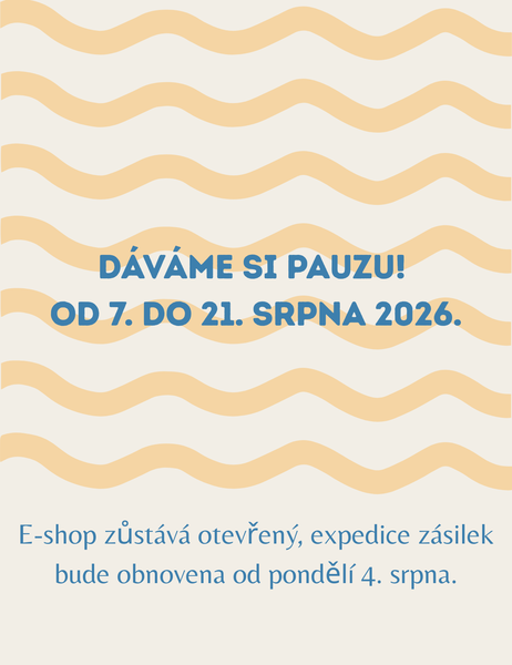 Letní uzavírka: sklad bude od 7. do 21. srpna uzavřen, ale e-shop zůstává v provozu! Objednávky se začnou zpracovávat od 24. srpna.