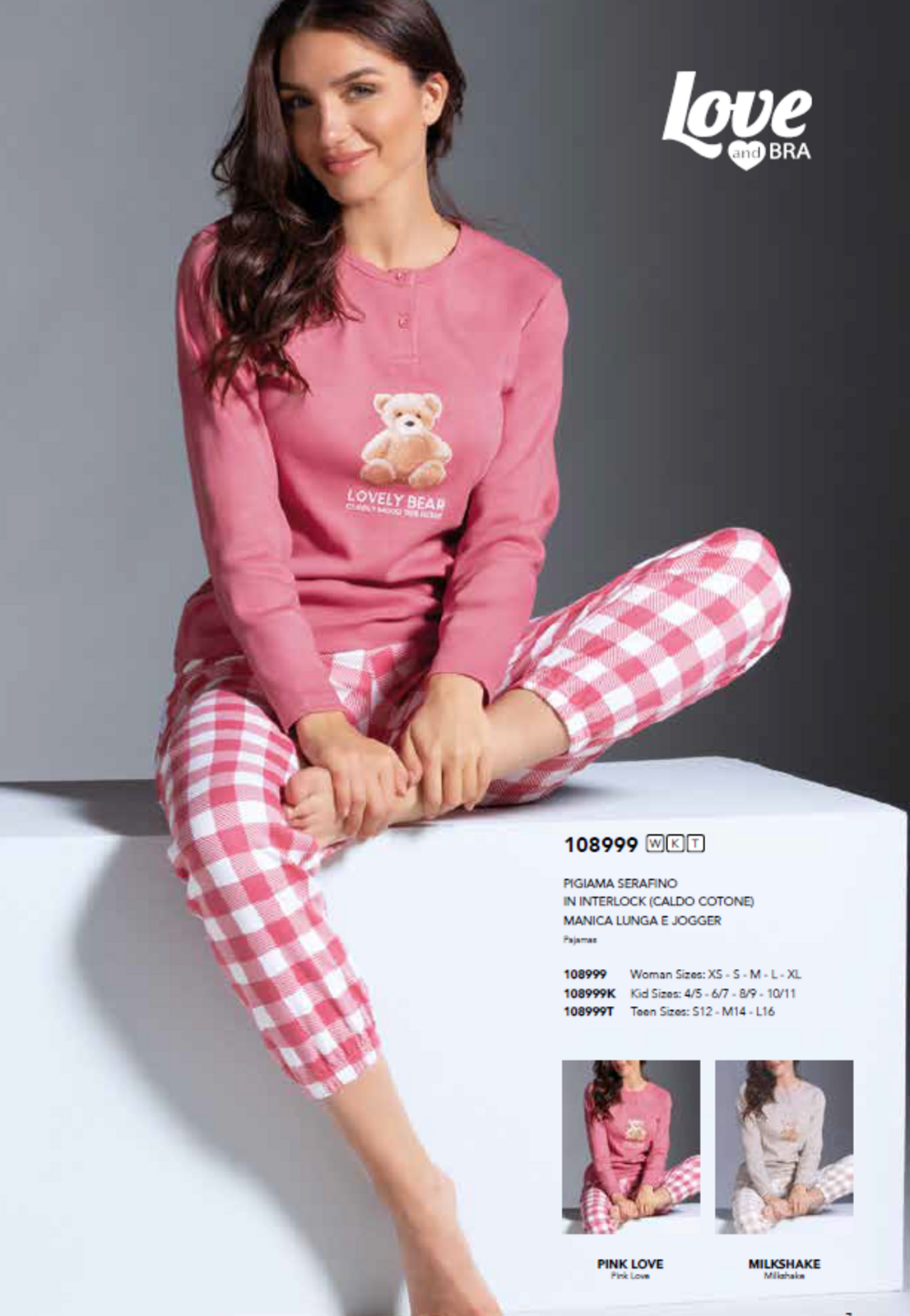 PIGIAMA DONNA M/L 108999 Tellini S.r.l. Ingrosso Abbigliamento