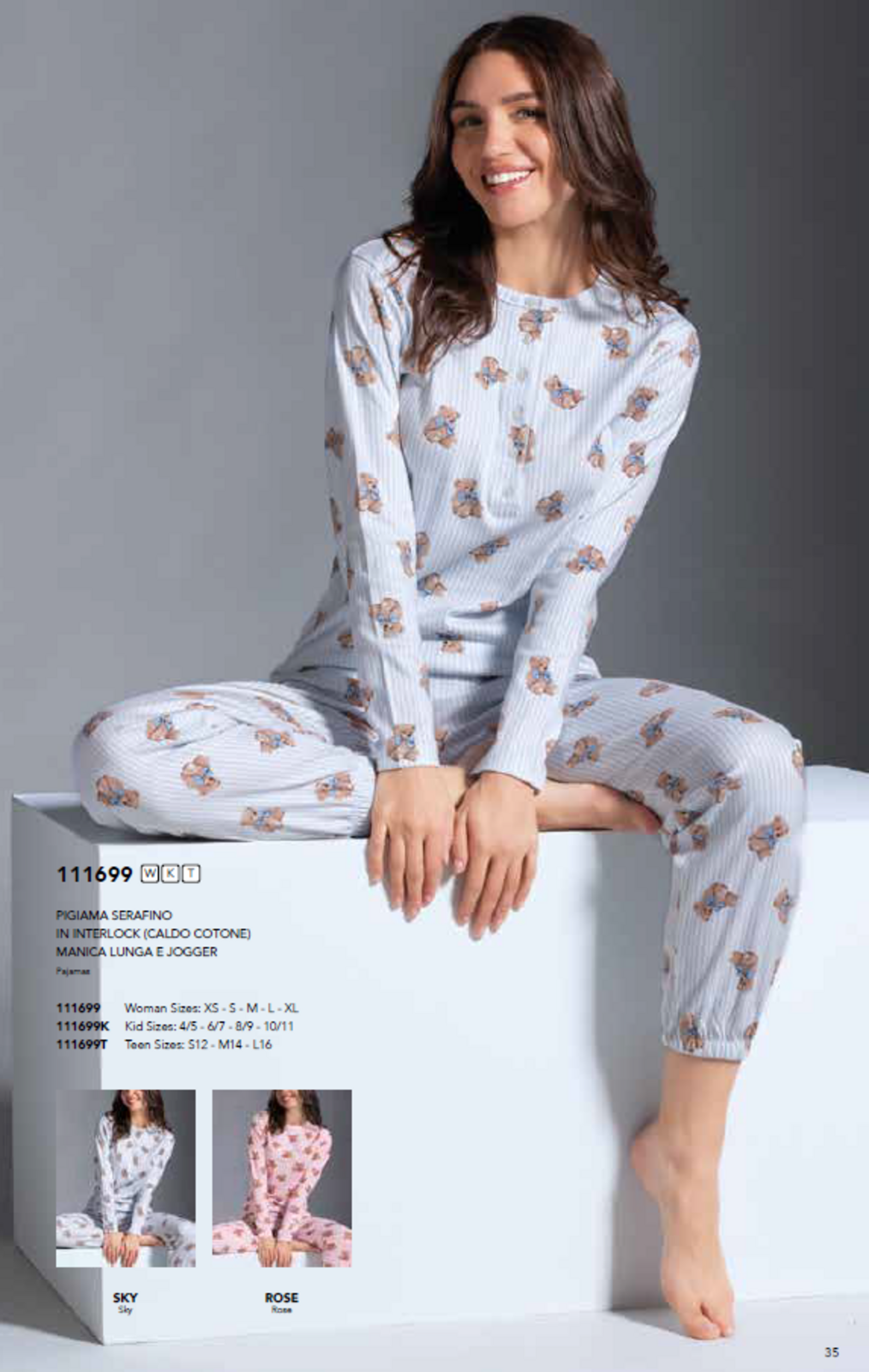 PIGIAMA DONNA M/L 111699 Tellini S.r.l. Ingrosso Abbigliamento