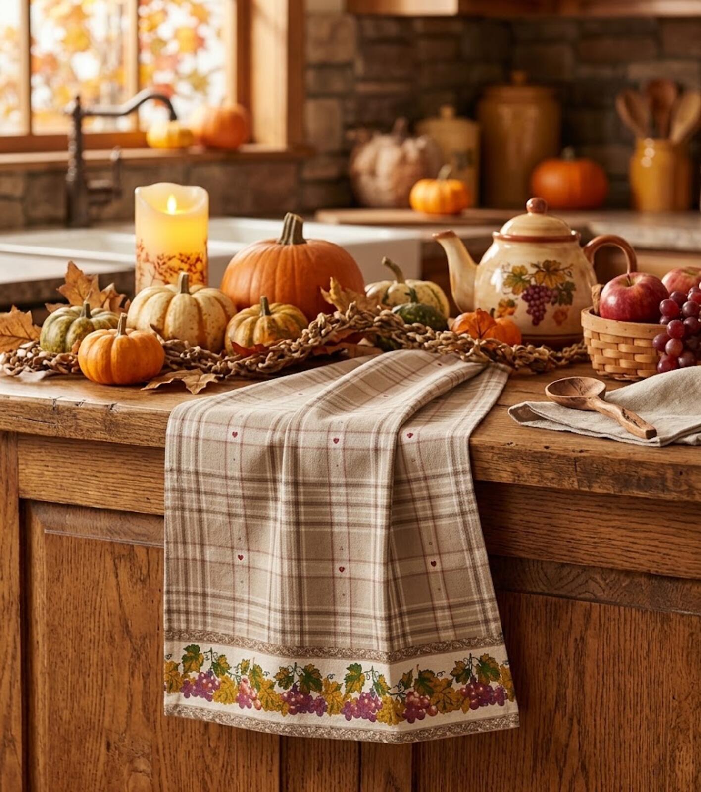 SET STROFINACCI 2PZ VENDEMMIA 50X70 Tellini S.r.l. Ingrosso Abbigliamento