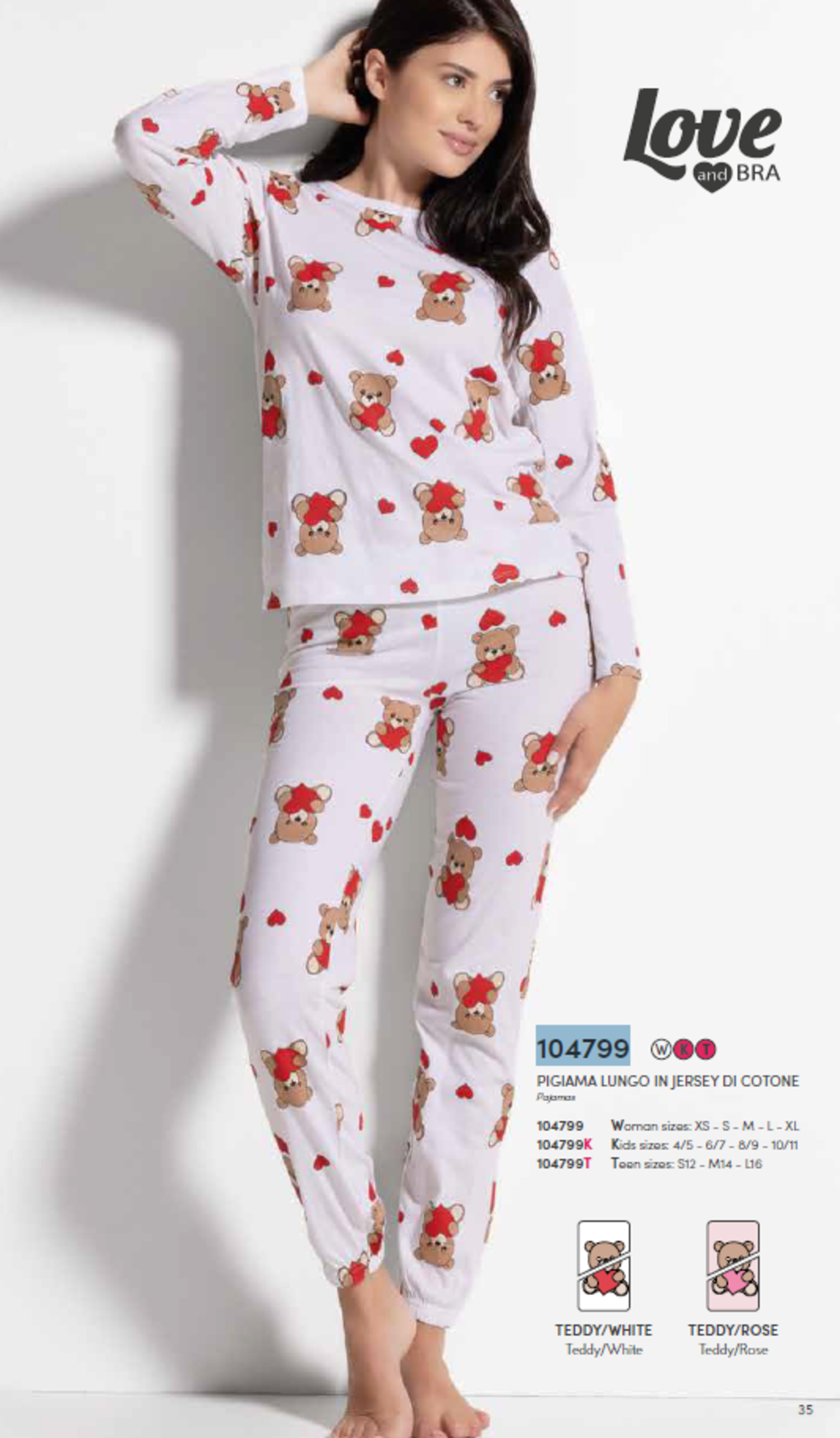 PIGIAMA DONNA M/L 104799 Tellini S.r.l. Ingrosso Abbigliamento