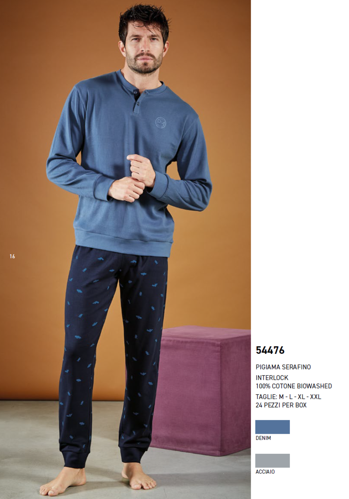 PIGIAMA SERAFINO UOMO M/L 54476 Tellini S.r.l. Ingrosso Abbigliamento