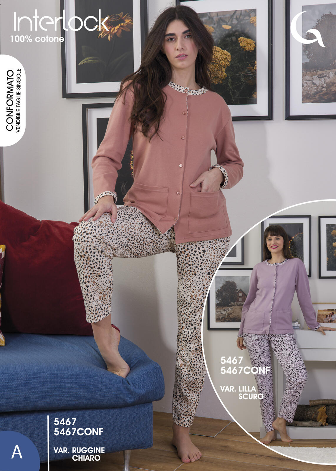 PIGIAMA APERTO DONNA M/L 5467 Tellini S.r.l. Ingrosso Abbigliamento