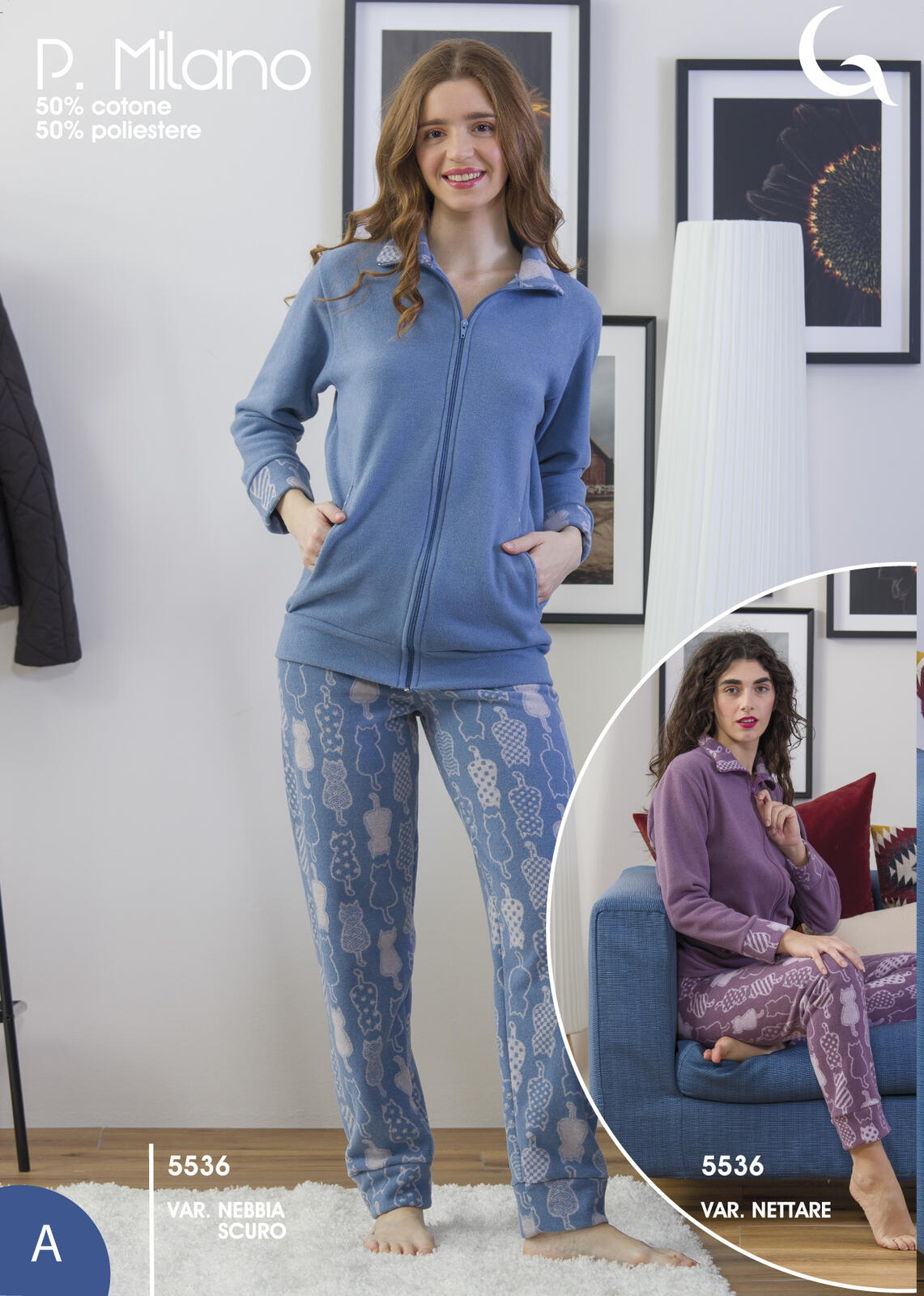 PIGIAMA APERTO DONNA M/L 5536 Tellini S.r.l. Ingrosso Abbigliamento