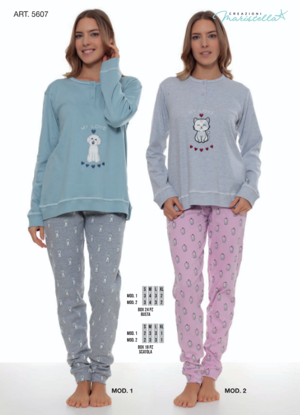 PIGIAMA SERAFINO DONNA M/L 5607 Tellini S.r.l. Ingrosso Abbigliamento