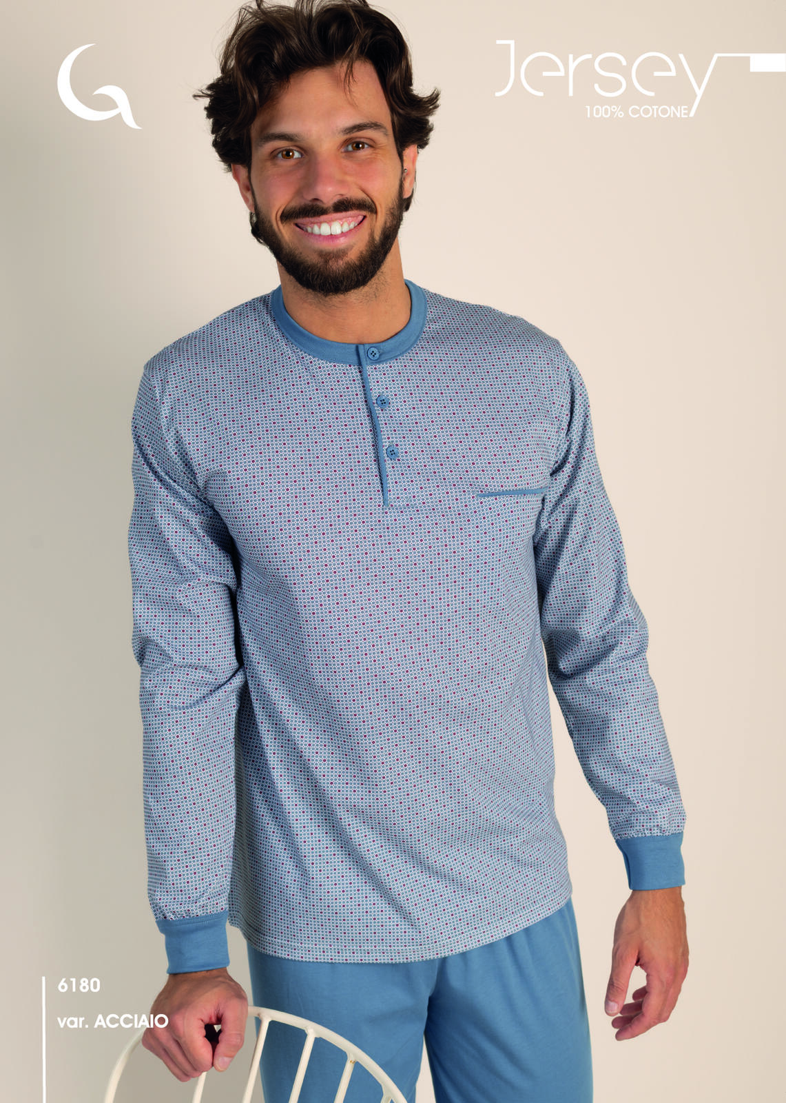 PIGIAMA UOMO M/L 6180 Tellini S.r.l. Ingrosso Abbigliamento