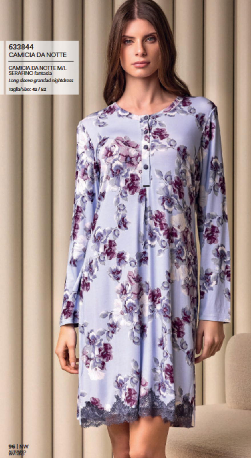 CAMICIA NOTTE DONNA M/L 633844 Tellini S.r.l. Ingrosso Abbigliamento