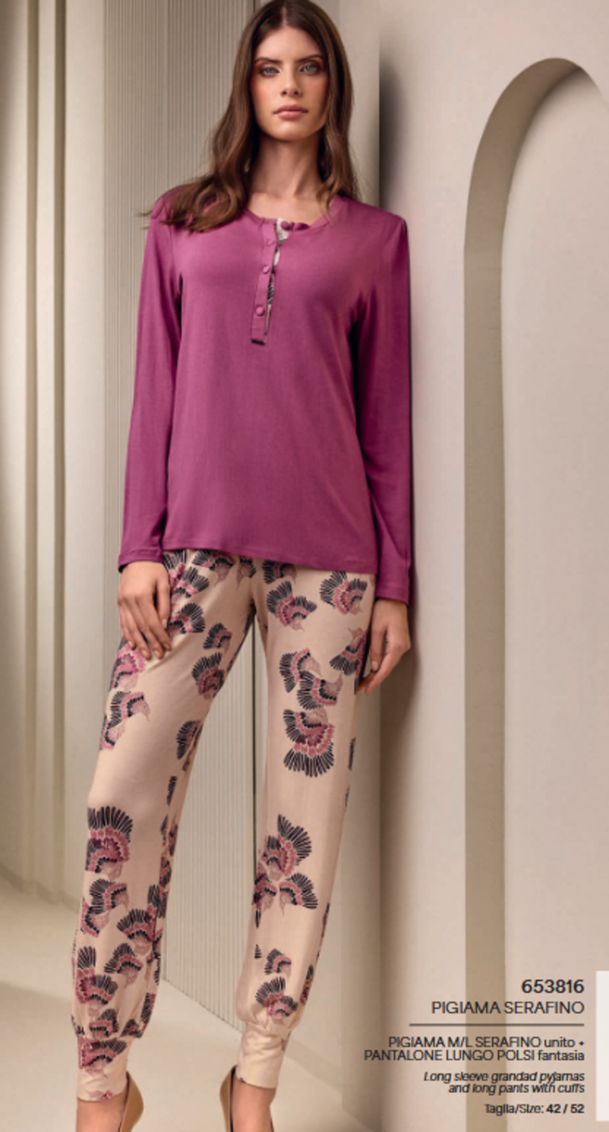 PIGIAMA SERAFINO DONNA M/L 653816 Tellini S.r.l. Ingrosso Abbigliamento