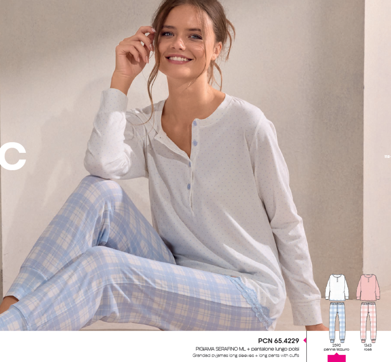 PIGIAMA SERAFINO DONNA M/L 654229 Tellini S.r.l. Ingrosso Abbigliamento