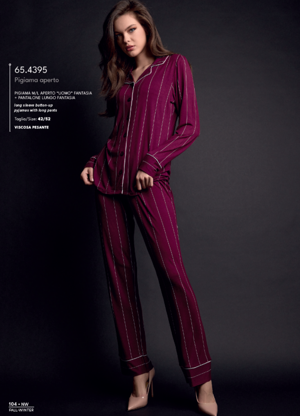 PIGIAMA APERTO DONNA M/L 654395 Tellini S.r.l. Ingrosso Abbigliamento