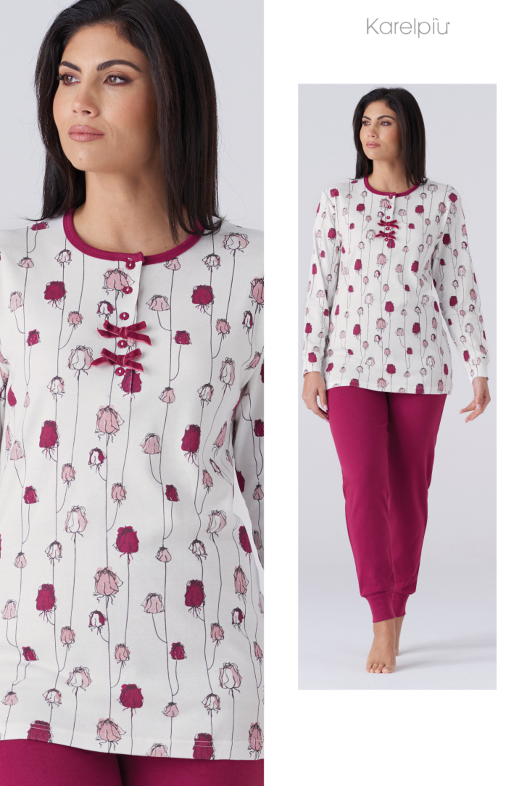 karel Pigiama Donna Lungo in Cotone Nuova Collezione Art