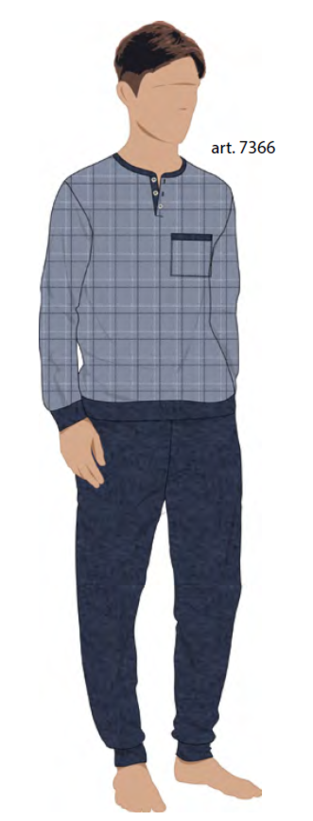 PIGIAMA SERAFINO UOMO M/L 7366 Tellini S.r.l. Ingrosso Abbigliamento
