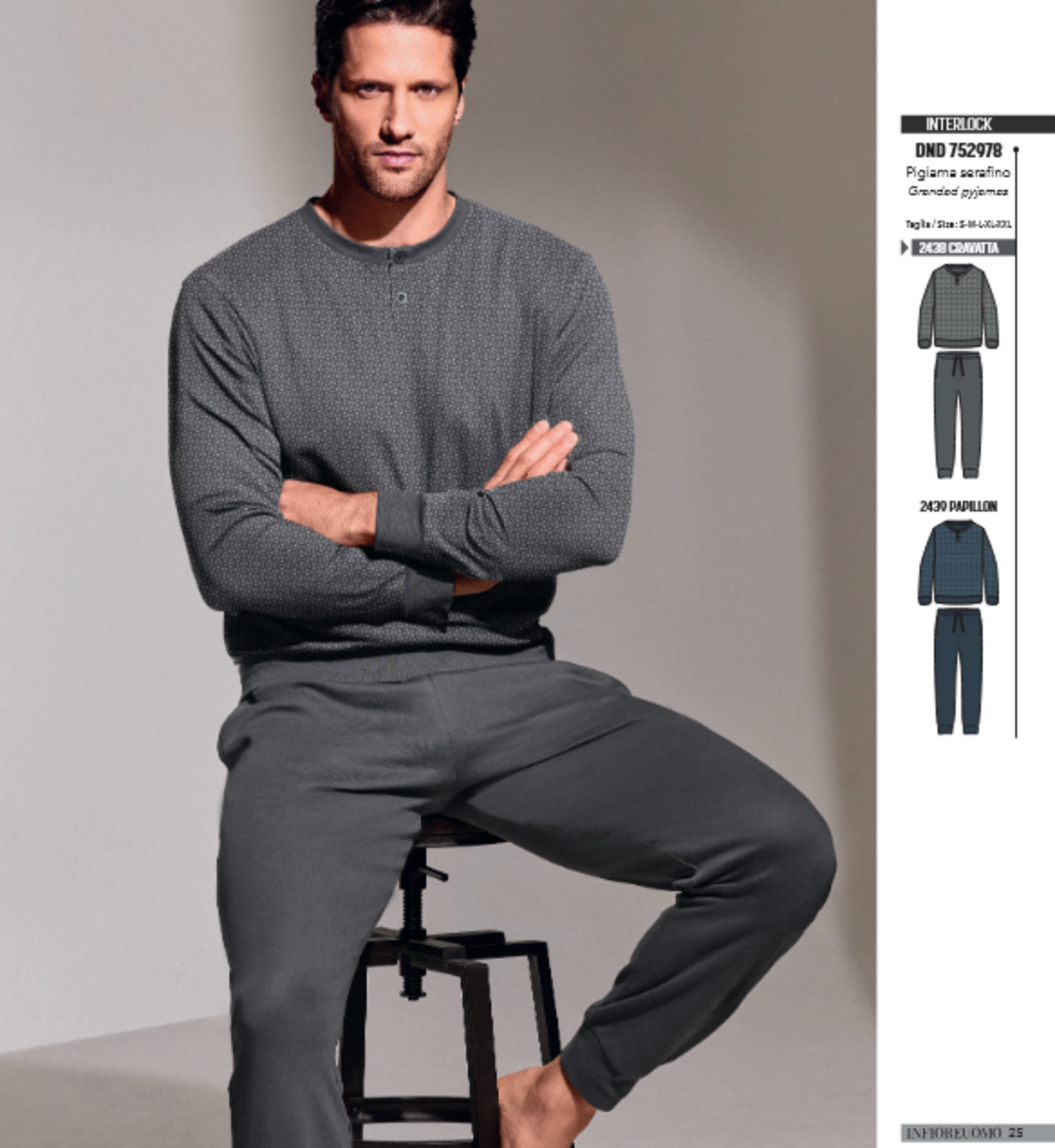 PIGIAMA SERAFINO UOMO M/L 752978 Tellini S.r.l. Ingrosso Abbigliamento