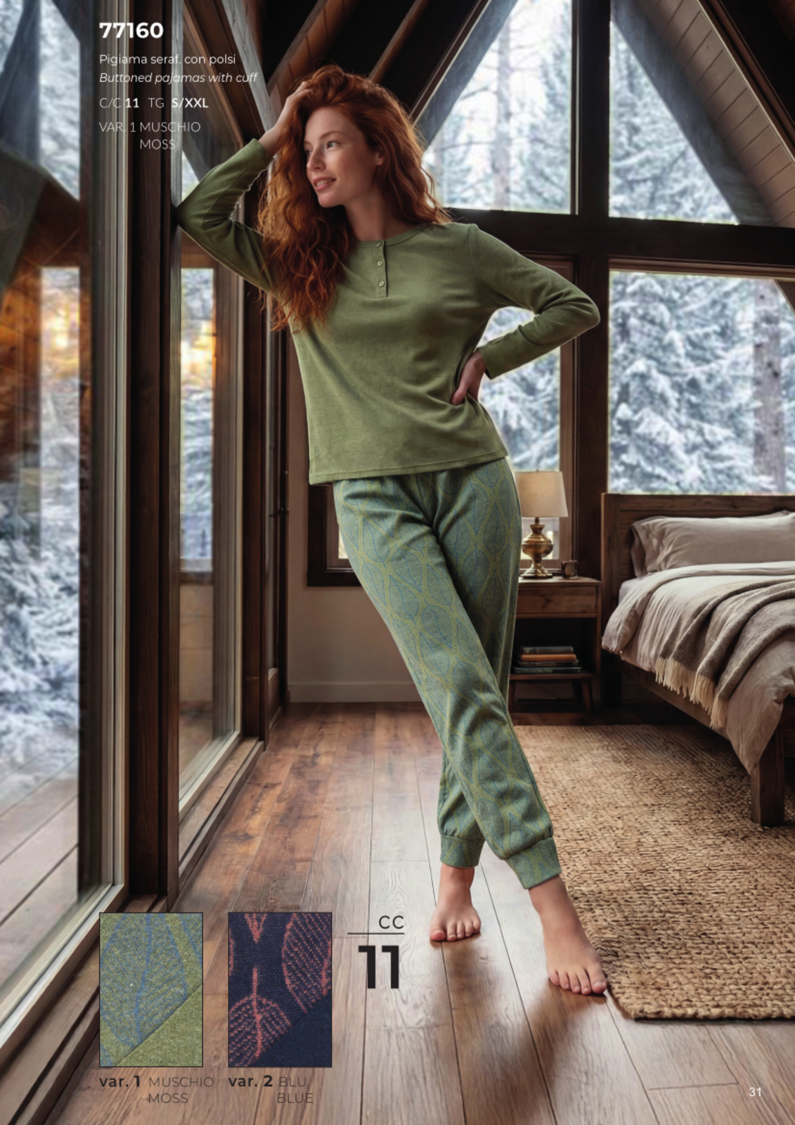 DAMEN-SERAFINO-PYJAMAS M/L LS977160 Tellini S.R.L. Großhandelskleidung