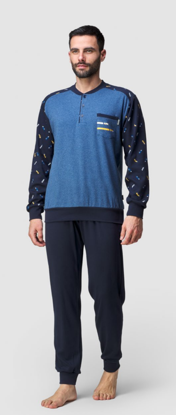 HERREN PYJAMAS M/L 8660 BLUPEPPER Tellini S.R.L. Großhandelskleidung