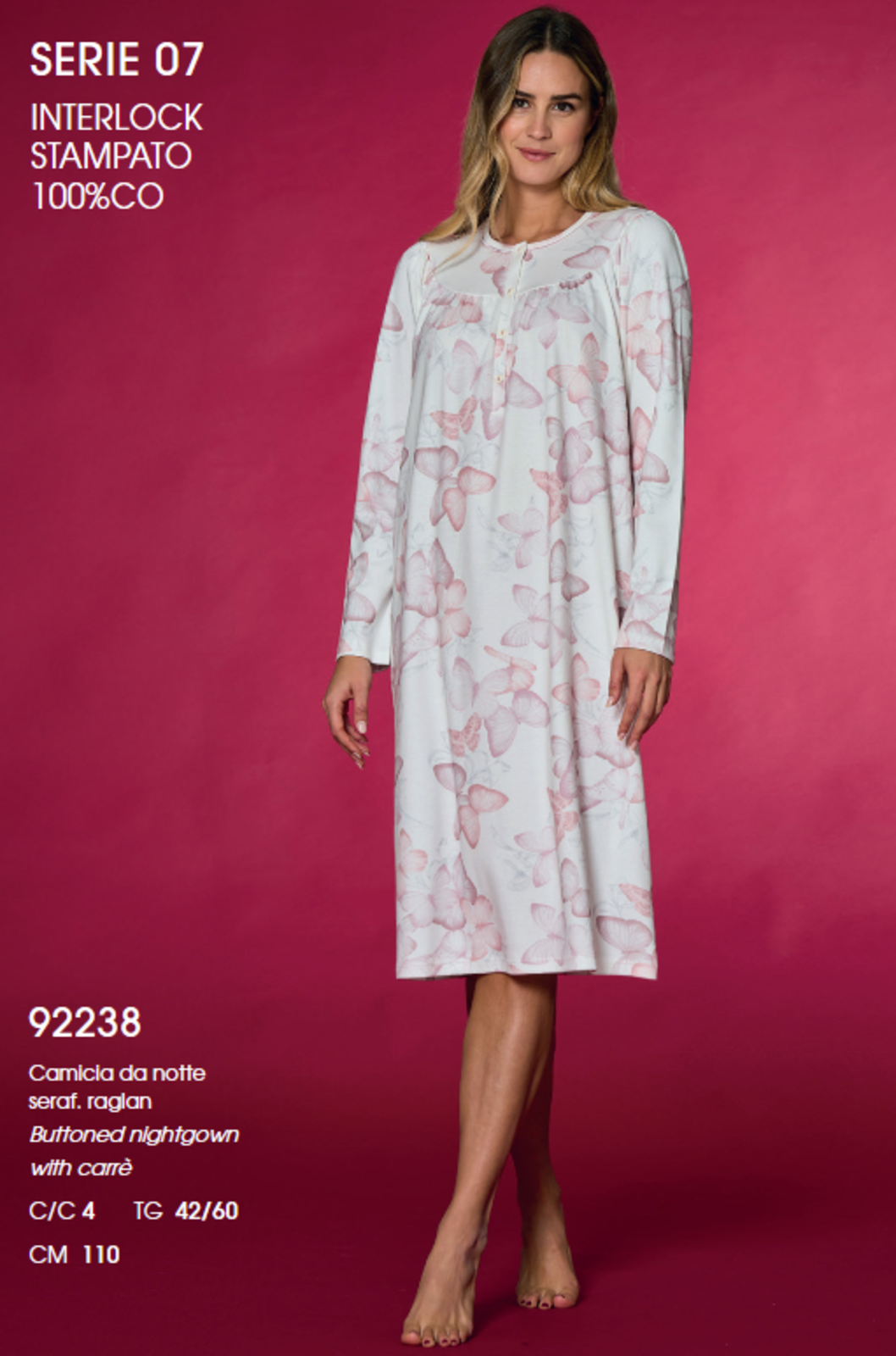 CAMICIA NOTTE SERAFINO DONNA M/L LR292238 Tellini S.r.l. Ingrosso Abbigliamento
