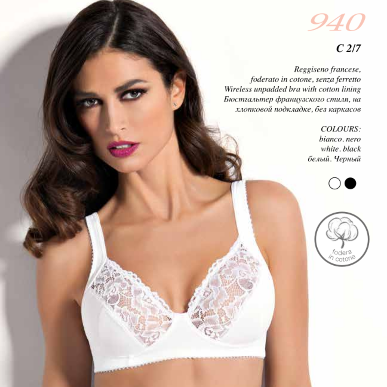 Reggiseno Donna TELIMUSSTO Senza Ferretto Coppe Piene In Cotone Taglie 70-120