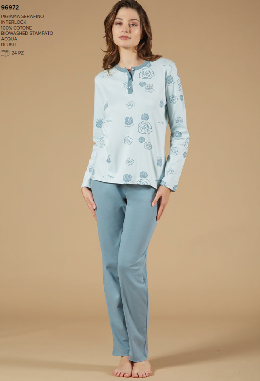 PIGIAMA SERAFINO DONNA M/L 96972 Tellini S.r.l. Ingrosso Abbigliamento