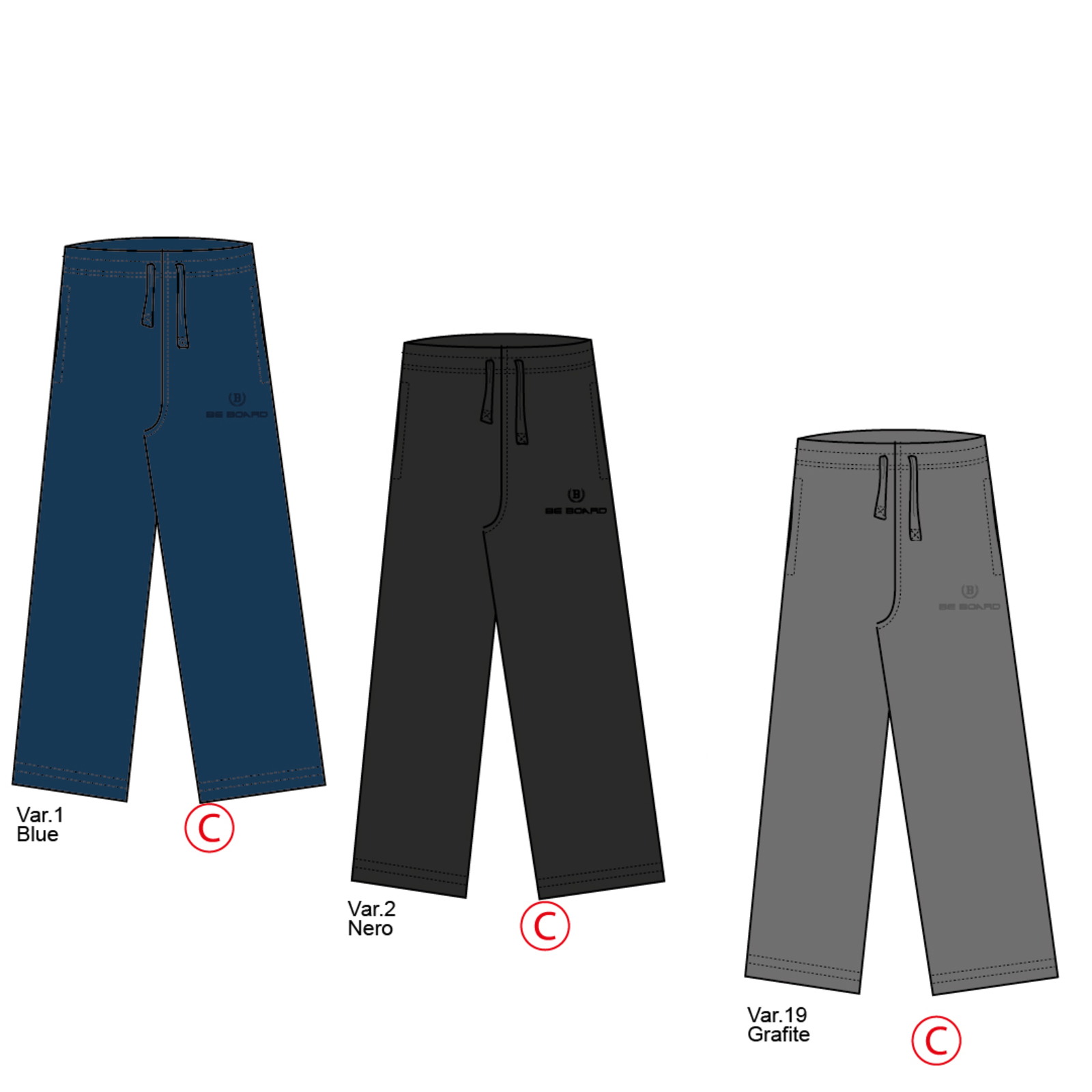 BE BOARD Pantaloni Uomo Sportivi In Pile - Modello 9834 CONF - Taglie Forti E Gamba Dritta