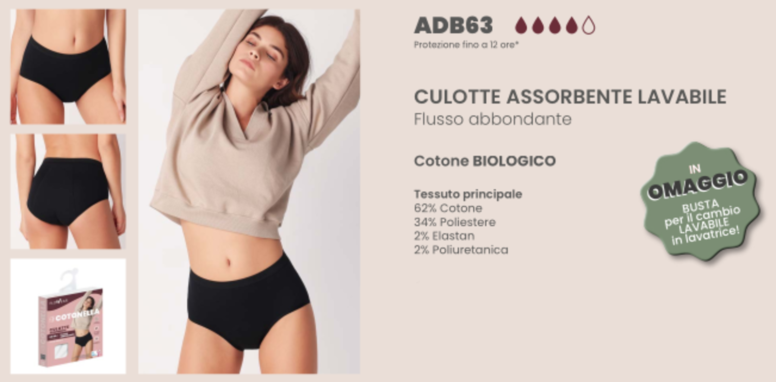 Cotonella Slip Donna Midi – 12 Pezzi – Cotone con Pizzo, Bordi Extra Comfort, Senza Elastici al Girogamba – Bianco o Nero