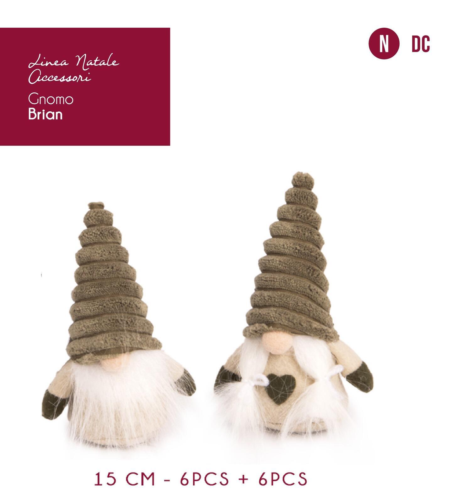 DECORAZIONE GNOMO BRIAN 15CM Tellini S.r.l. Ingrosso Abbigliamento