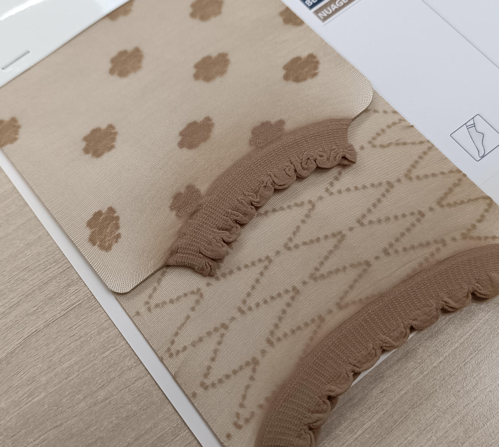 Calze Autoreggenti Fiore Con Pizzo E Farfalle, 20 DEN, Nere/nude/ecr&ugrave;, Taglia S-L, Nuove