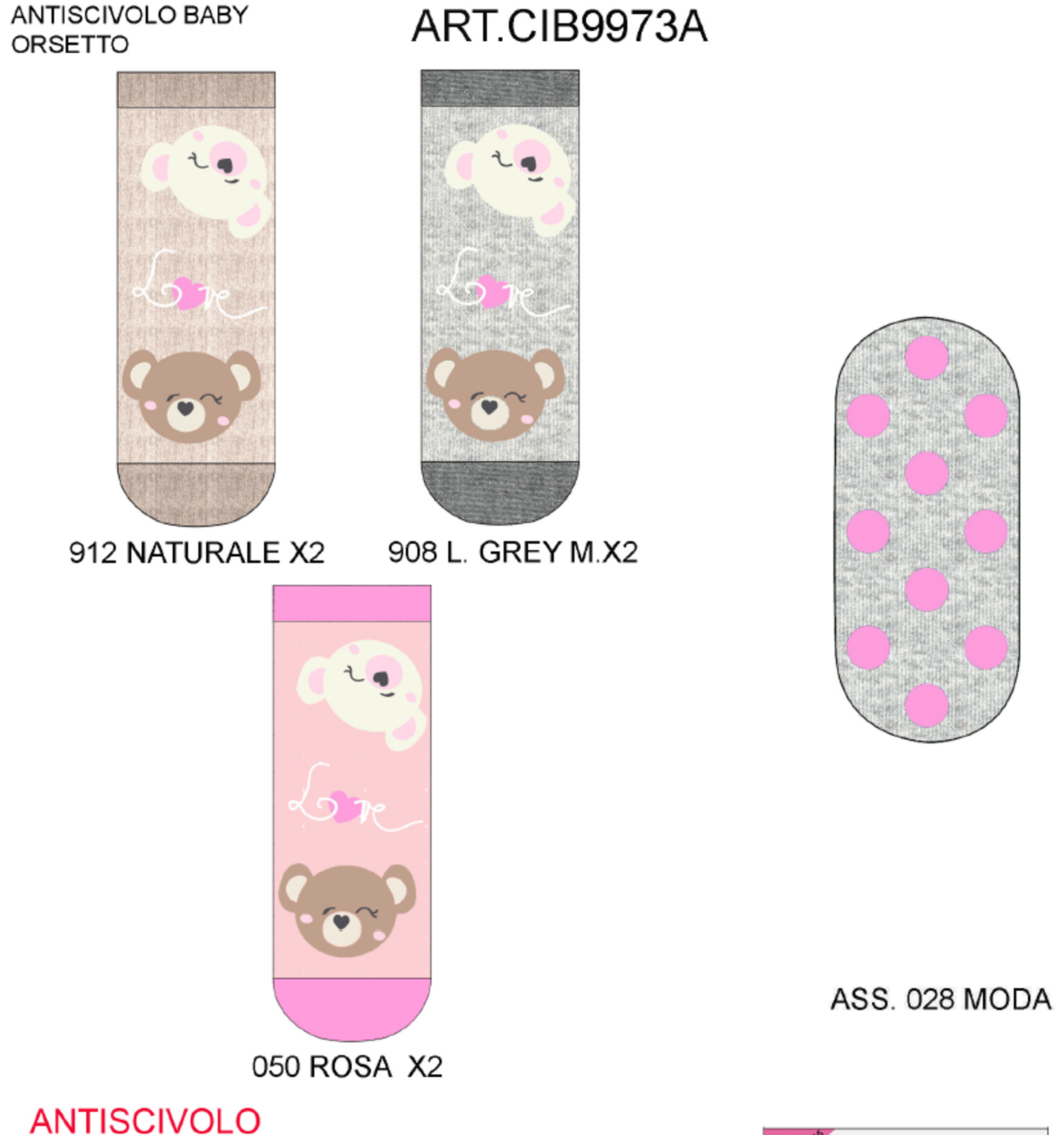 CALZINO ABS BAMBINA CIB9973A Tellini S.r.l. Ingrosso Abbigliamento