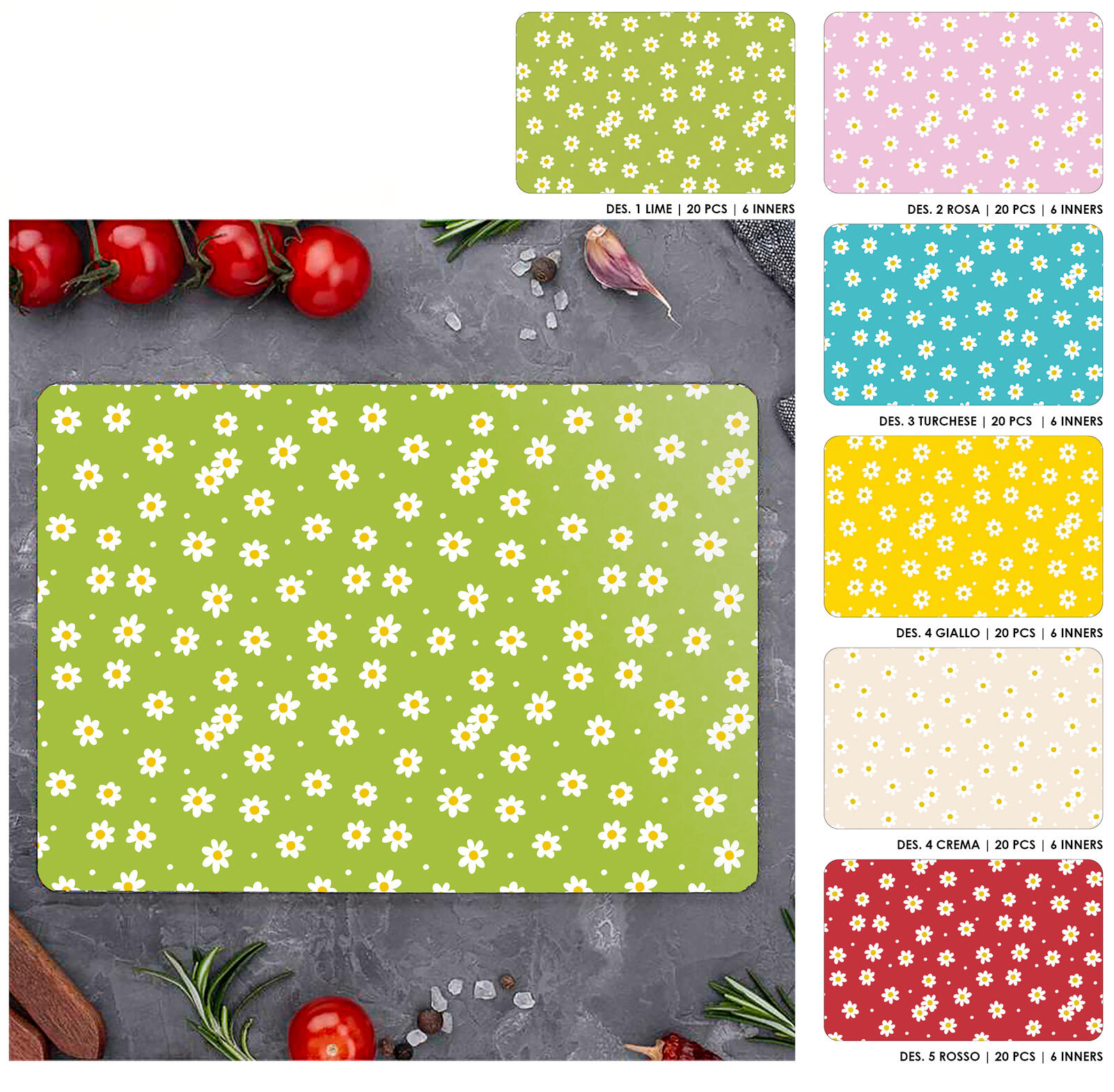 TOVAGLIA AMERICANA PVC DAISY Tellini S.r.l. Ingrosso Abbigliamento