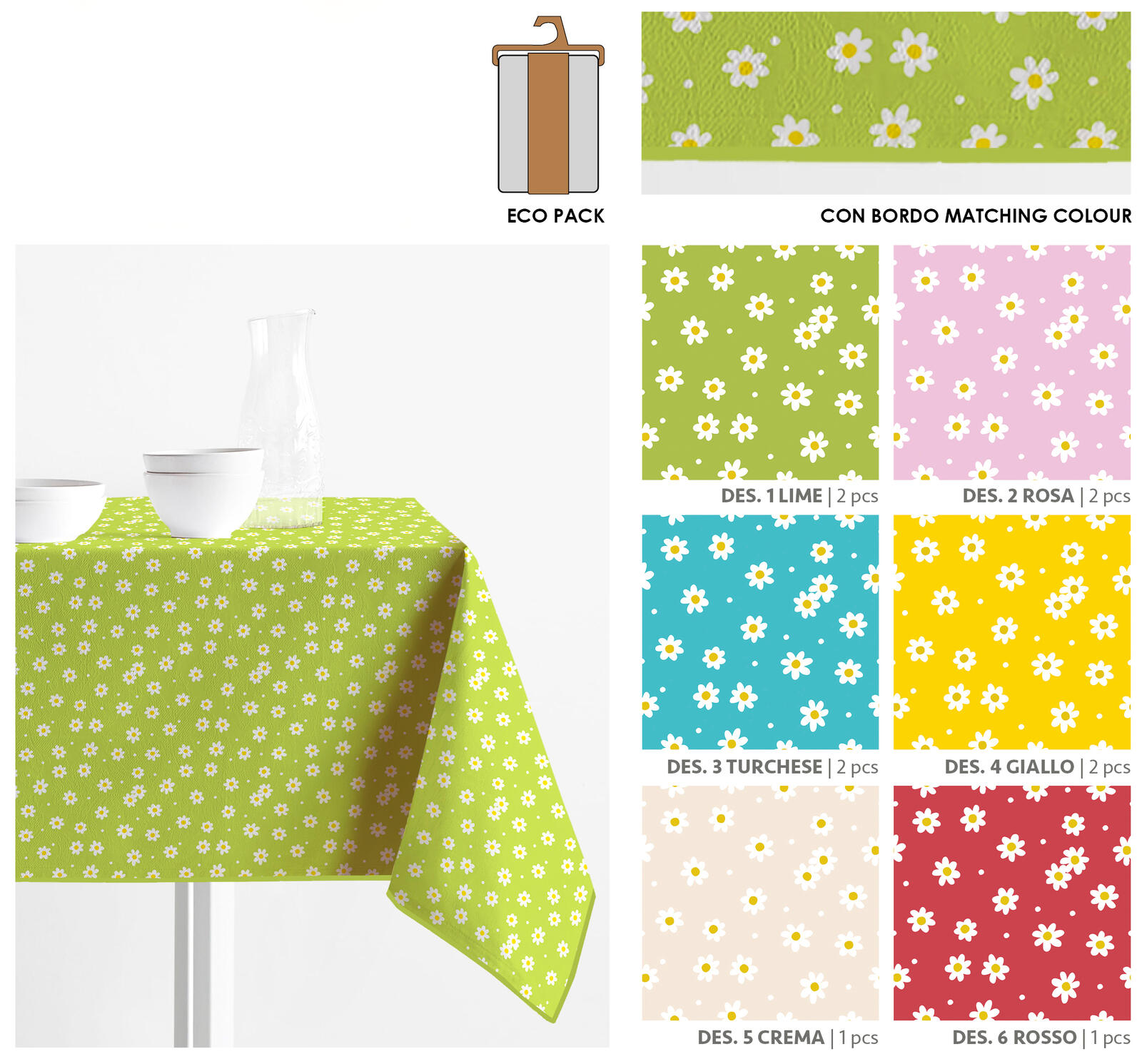 TOVAGLIA ANTIMACCHIA 4P SPRITZ DAISY 140X140 Tellini S.r.l. Ingrosso Abbigliamento