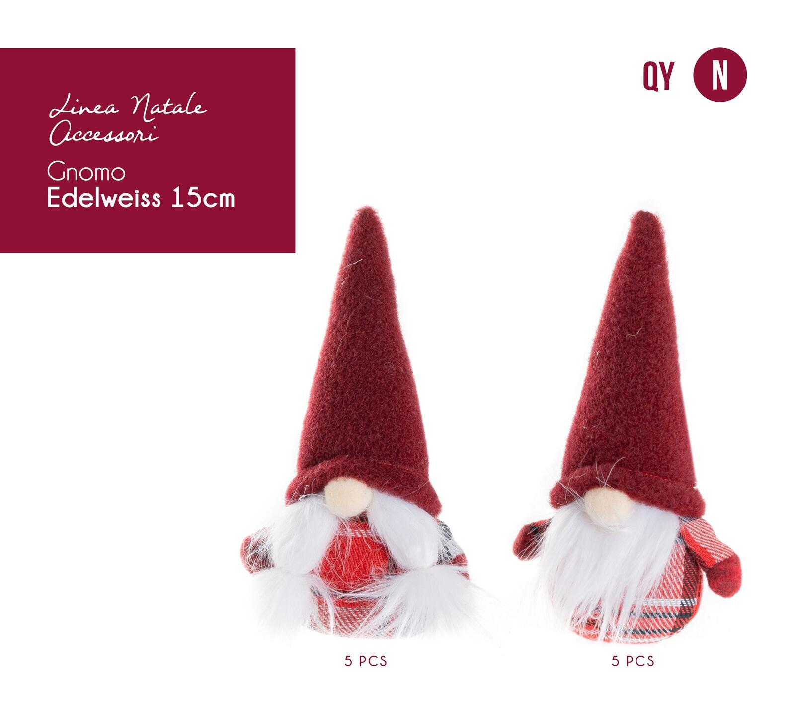 DECORAZIONE GNOMO EDELWEISS 15CM Tellini S.r.l. Ingrosso Abbigliamento