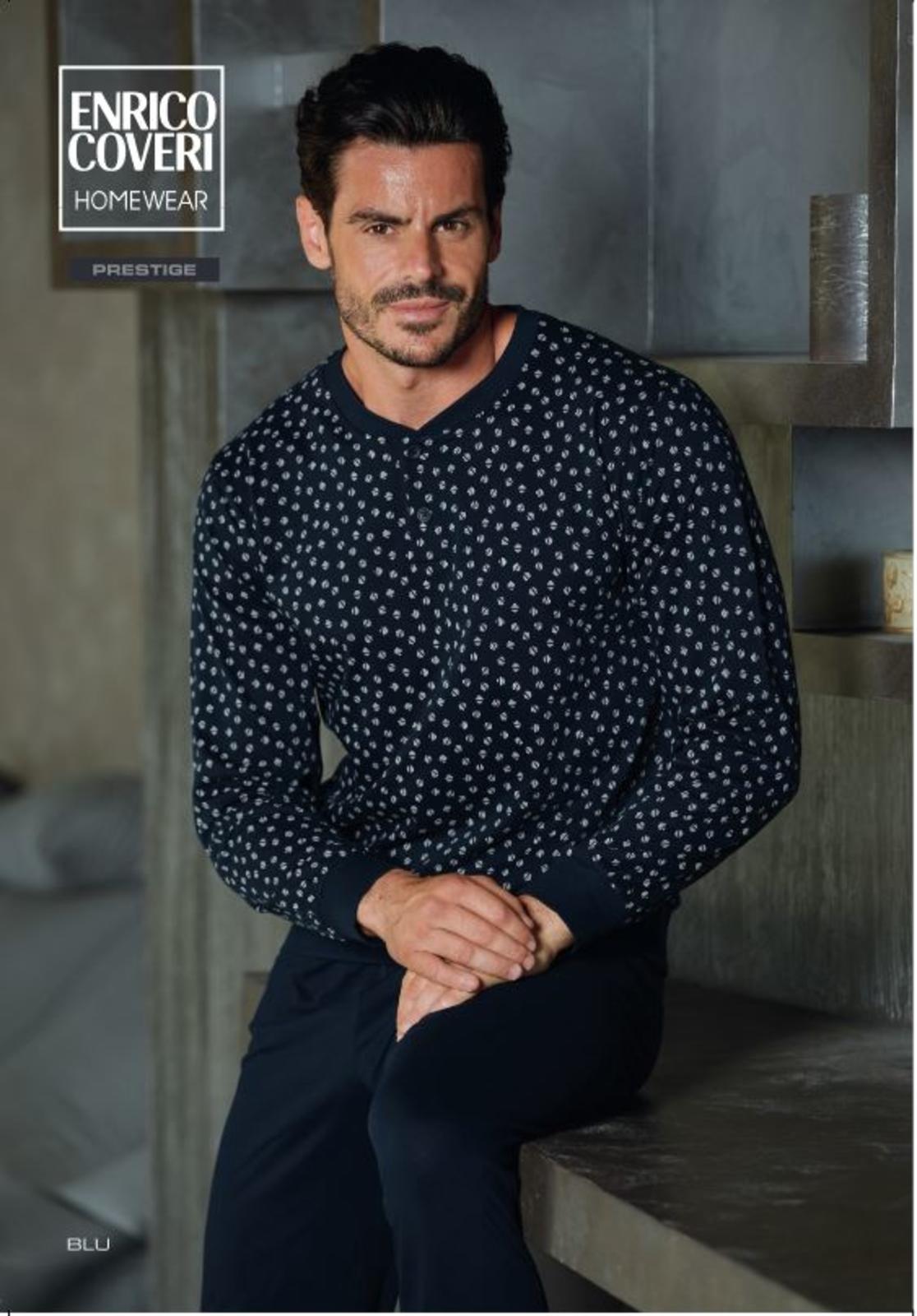 Jezonga Pigiama da Uomo in Cotone Pigiama Estivo Corto Set Manica Corta Modello Carino Stampa Sleepwear Loungewear(Blu,M