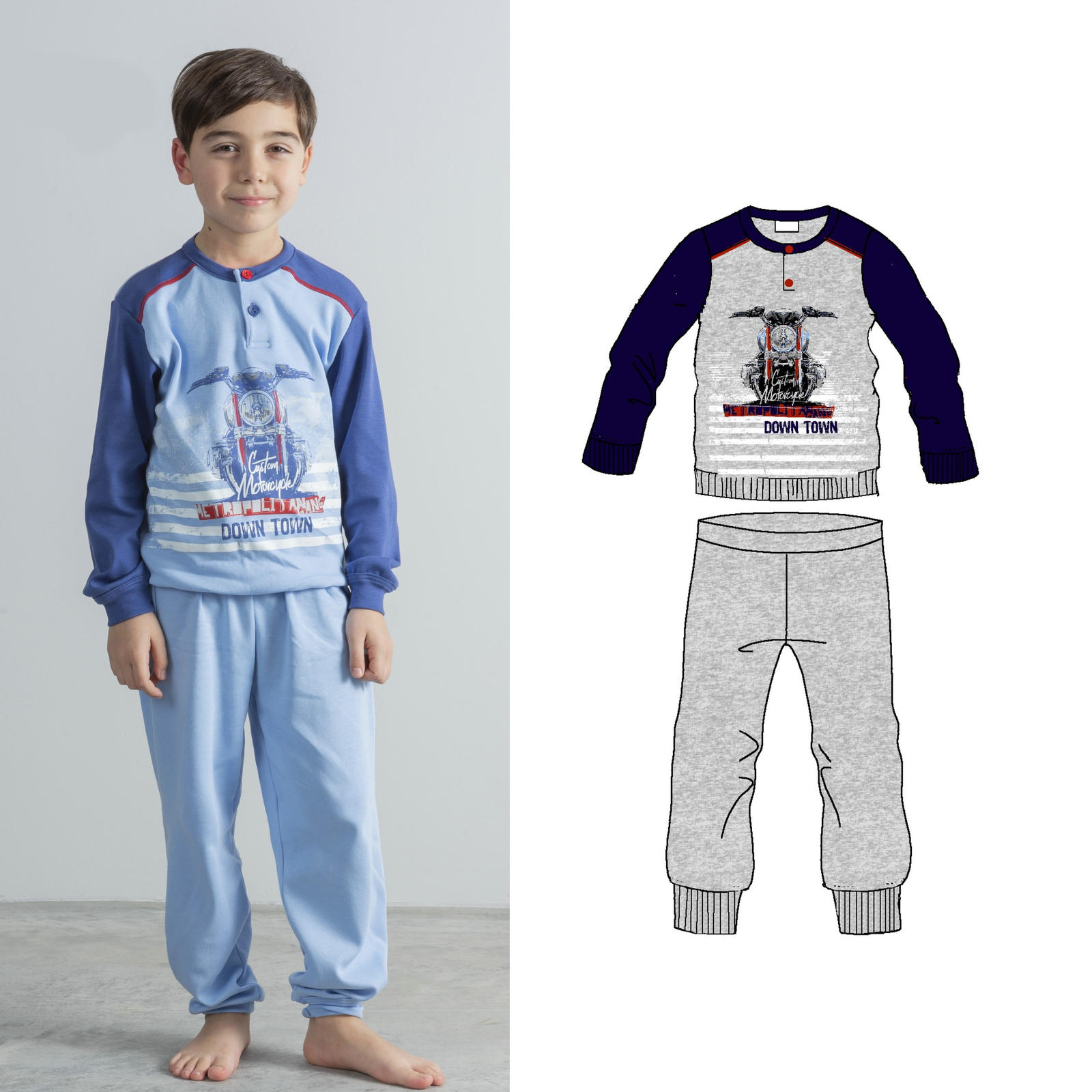PIGIAMA BAMBINO M/L F20015 Tellini S.r.l. Ingrosso Abbigliamento