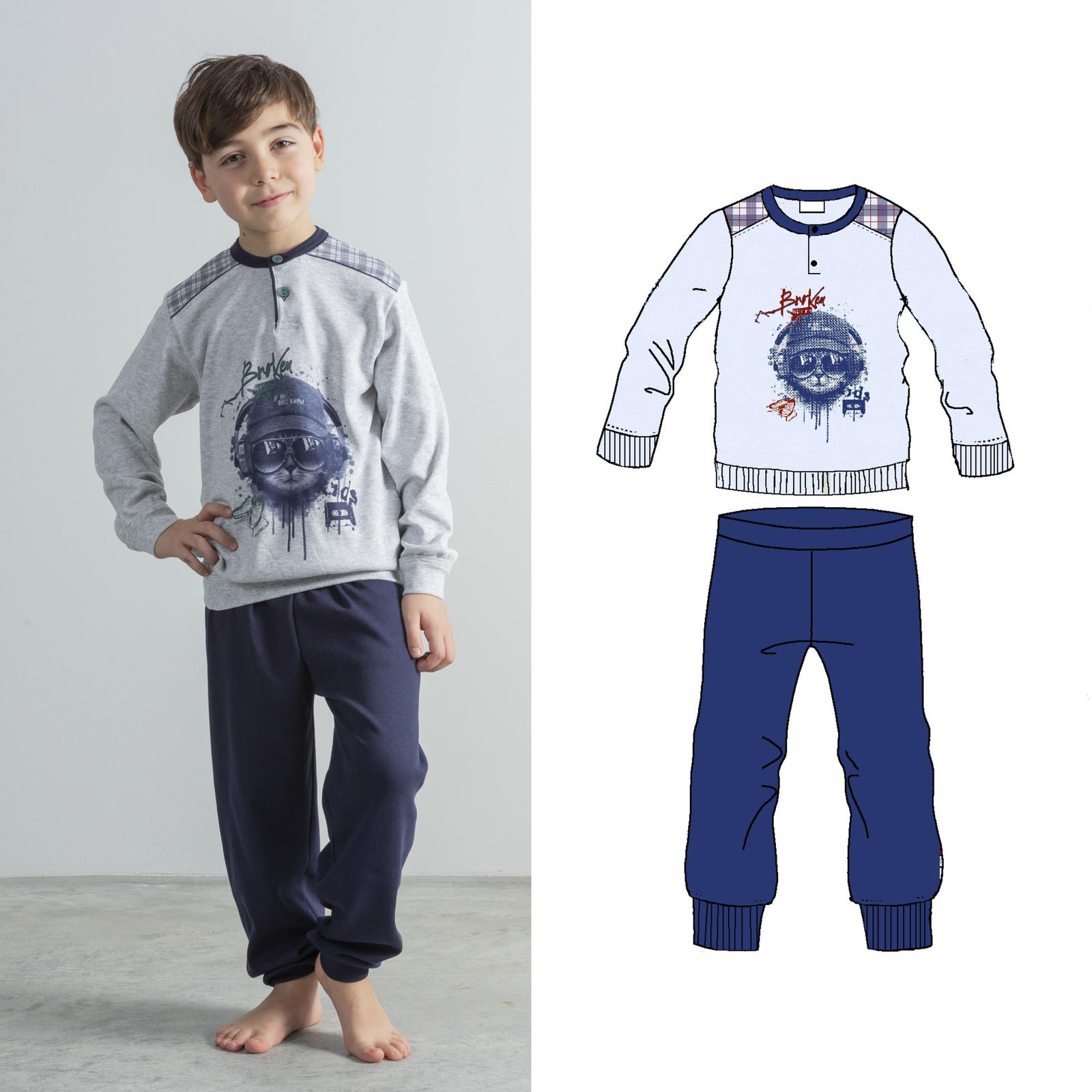 PIGIAMA BAMBINO M/L F20024 Tellini S.r.l. Ingrosso Abbigliamento