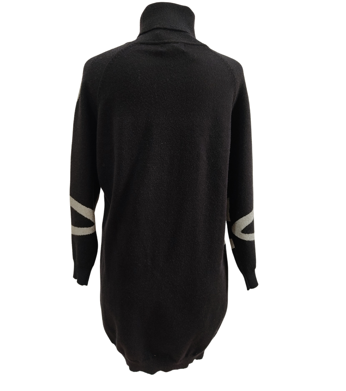 Maglione Lungo A Collo Alto E Bordo In Pizzo, In Maglia Grossa, Per Donna, Taglio Ampio, Perfetto Per Inverno E Occasioni Festive