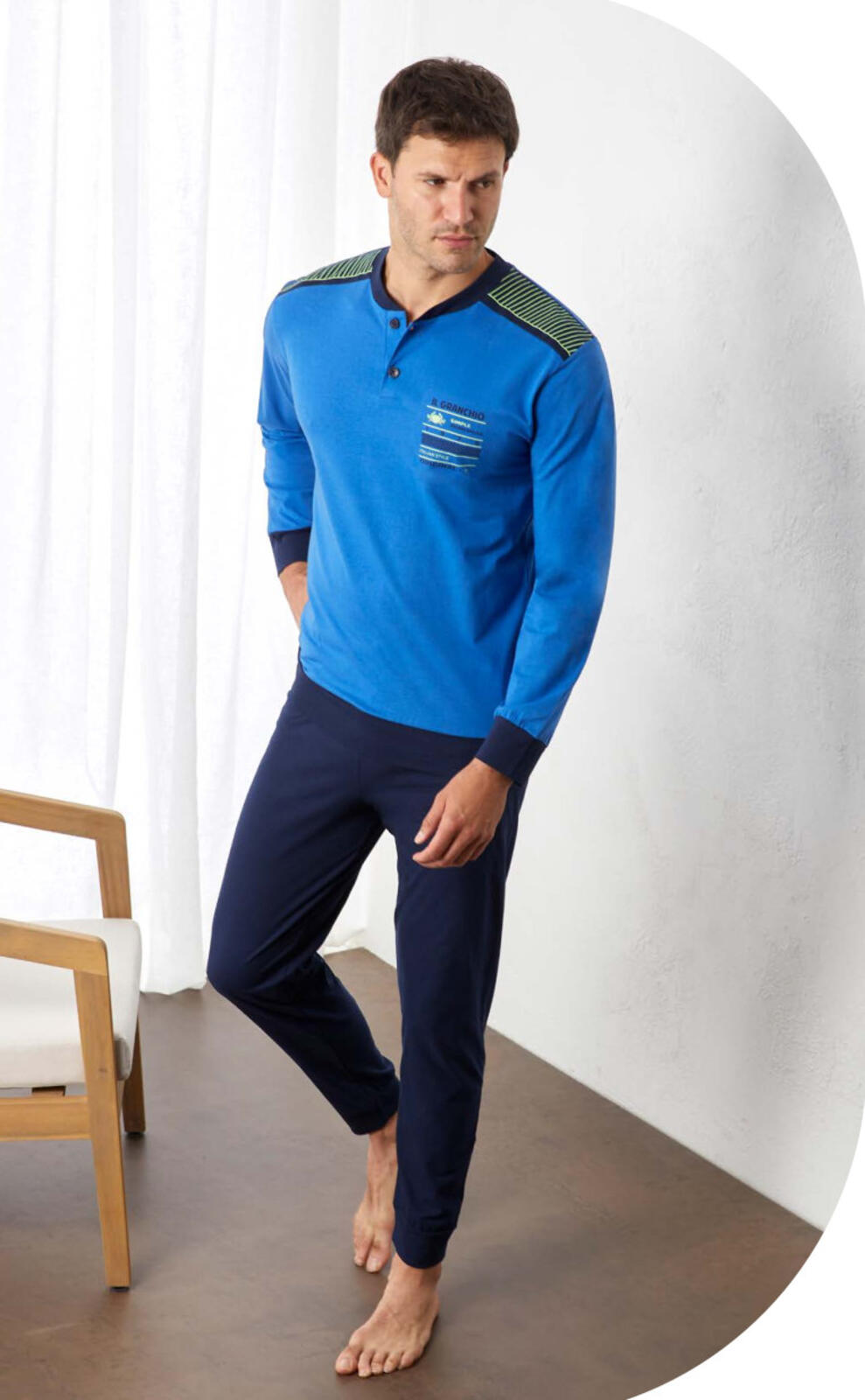 PIGIAMA UOMO M/L GP1144 Tellini S.r.l. Ingrosso Abbigliamento