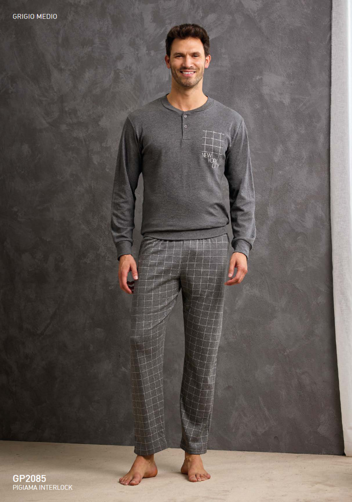 PIGIAMA UOMO M/L GP2085 Tellini S.r.l. Ingrosso Abbigliamento