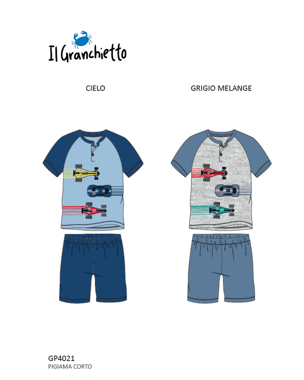 Pigiama Bambino Cotone Leggero Manica Lunga Estate - IL GRANCHIO - Taglie 11-16 Anni