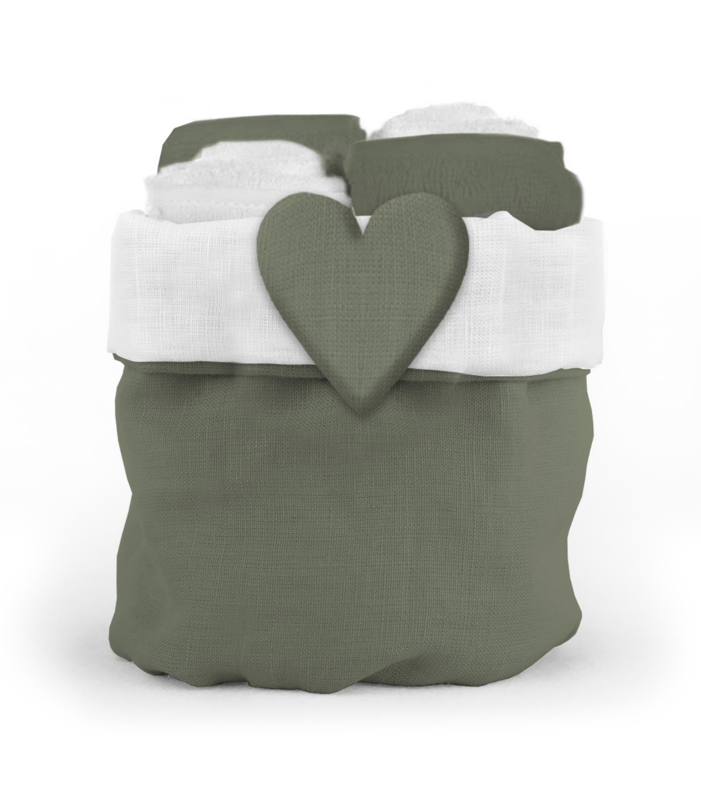 Set 4 Pezzi Lavette 30x30cm In Spugna Di Cotone Con Scatola Legno Cestino Regalo Asciugamani Per Ospiti Cuore Shabby (Cestino Bianco Rettangolare, Lavette 30x30cm Rosso