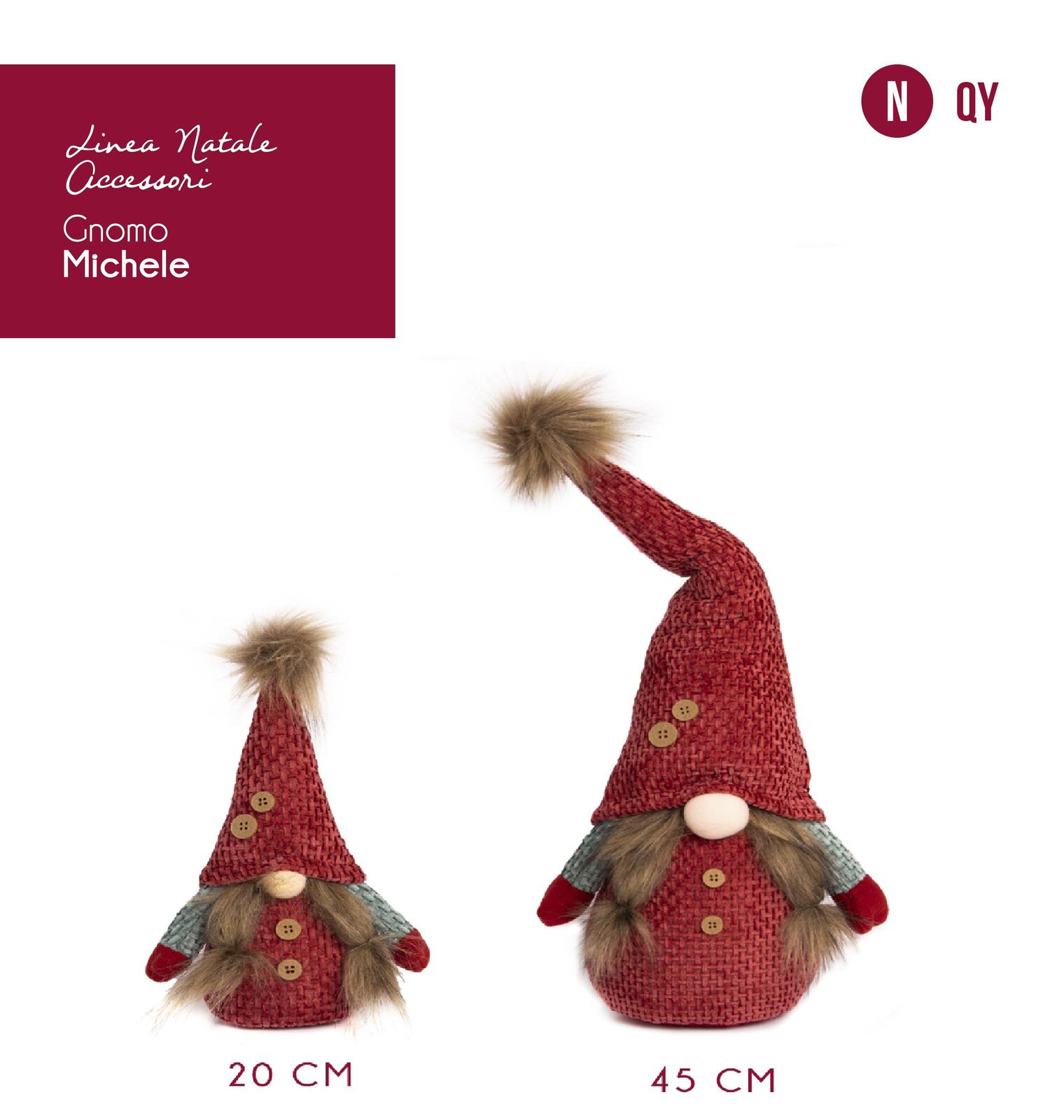 DECORAZIONE GNOMO MICHELE 20CM Tellini S.r.l. Ingrosso Abbigliamento