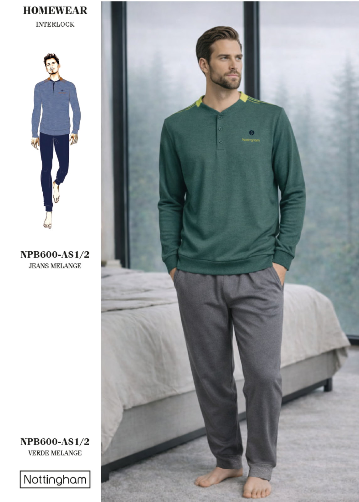 HERREN-SERAFINO-PYJAMAS M/L NPB600 Tellini S.R.L. Großhandelskleidung