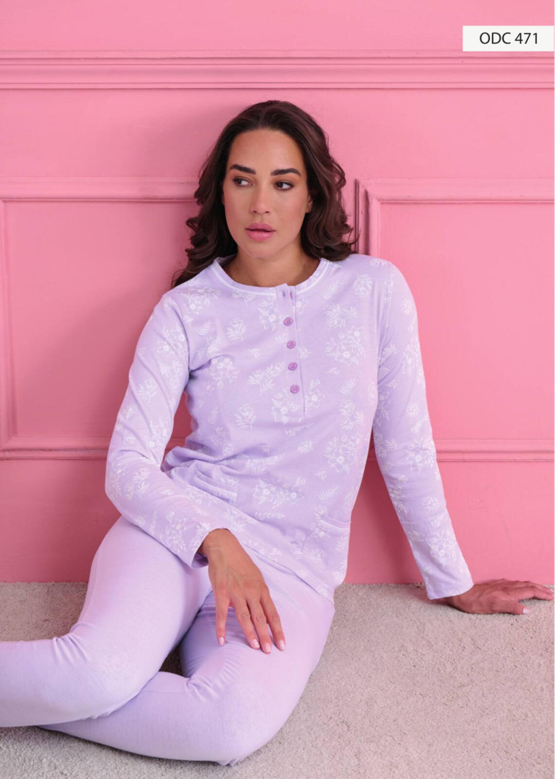 SERAFINO PYJAMAS DAMEN M/L ODC471 Tellini S.R.L. Großhandelskleidung