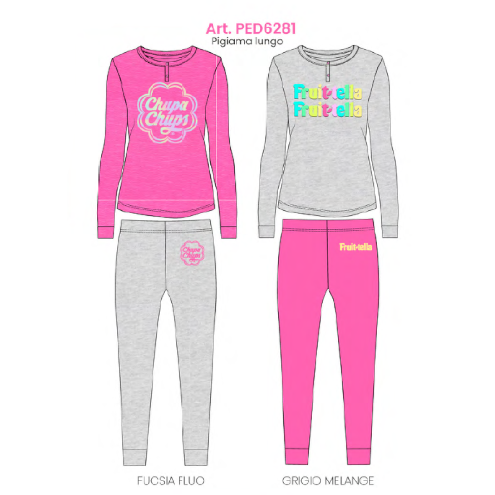 PIGIAMA RAGAZZA M/L PED6281C Tellini S.r.l. Ingrosso Abbigliamento