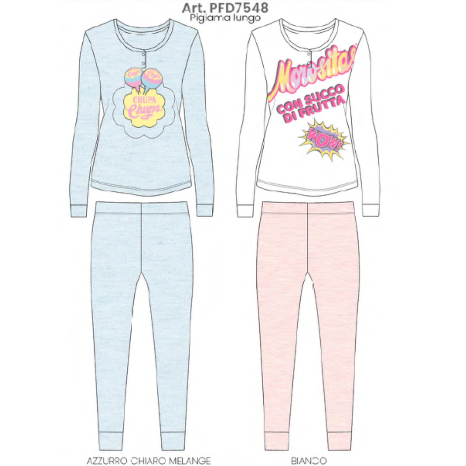 PIGIAMA RAGAZZA M/L PFD7548C Tellini S.r.l. Ingrosso Abbigliamento