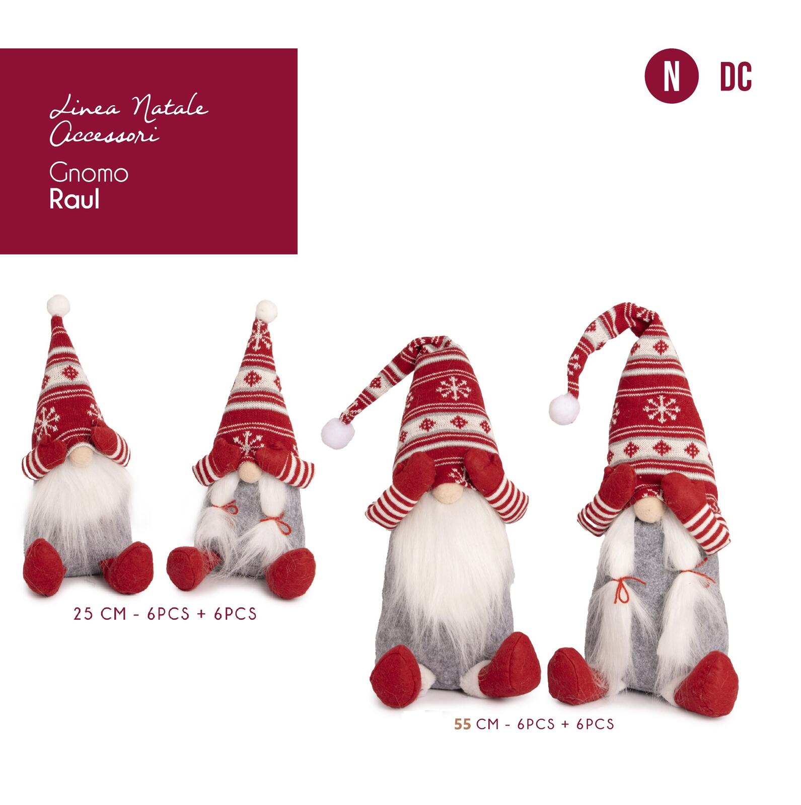 DECORAZIONE GNOMO RAUL 25CM Tellini S.r.l. Ingrosso Abbigliamento
