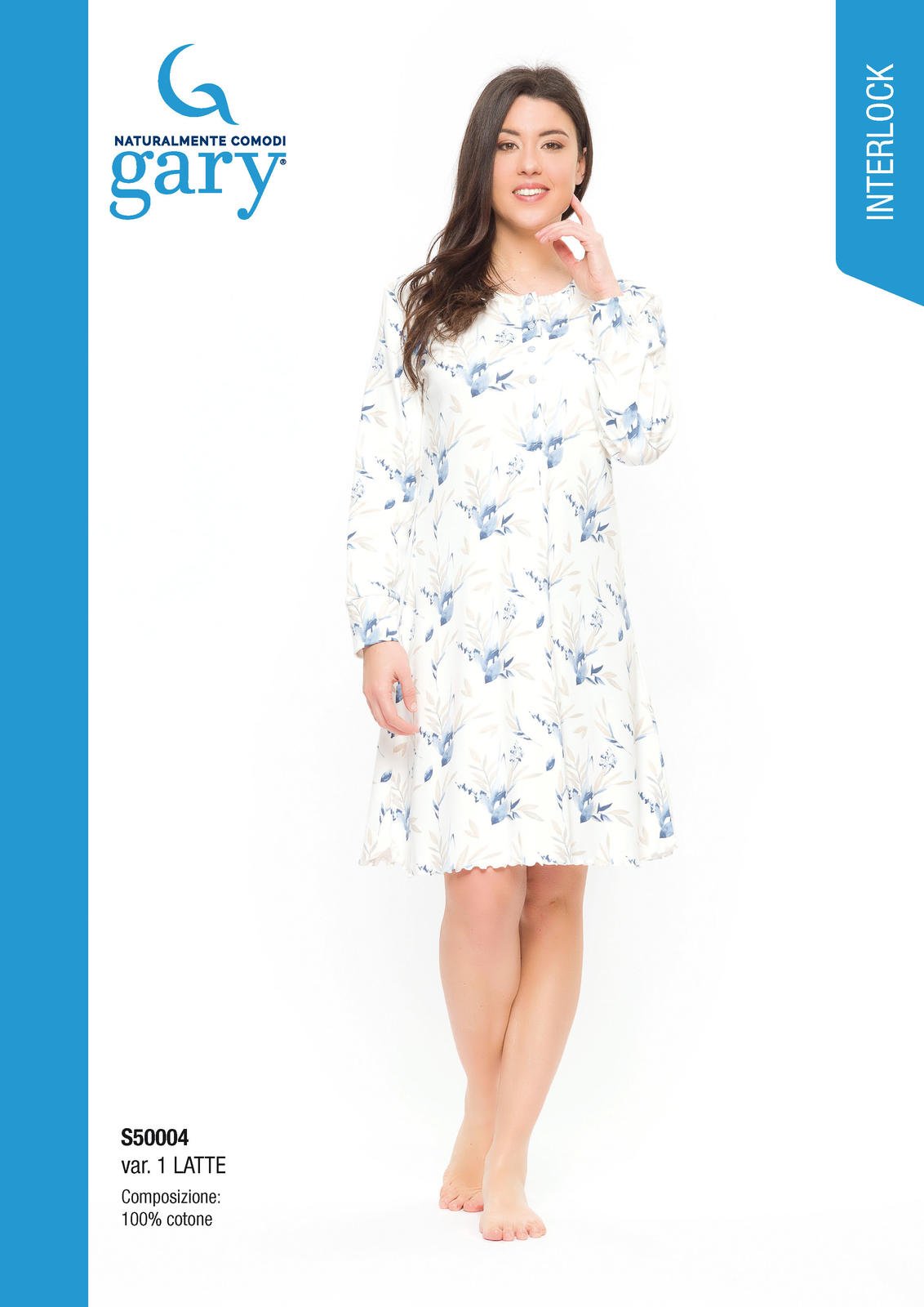 Camicia Da Notte Alina Di Toscana Lingerie In Caldo Cotone J939