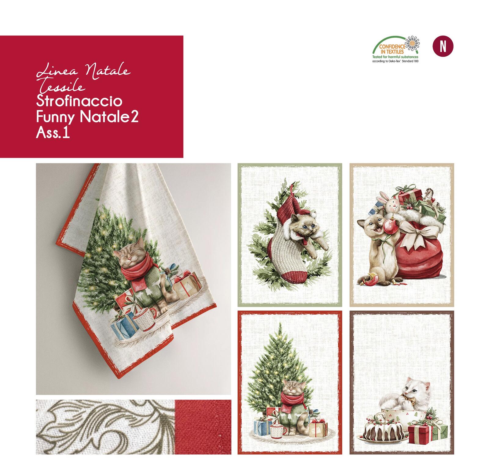 Lustiges Weihnachts-Geschirrtuch 2 50x70 - Zuhause, Weihnachten
