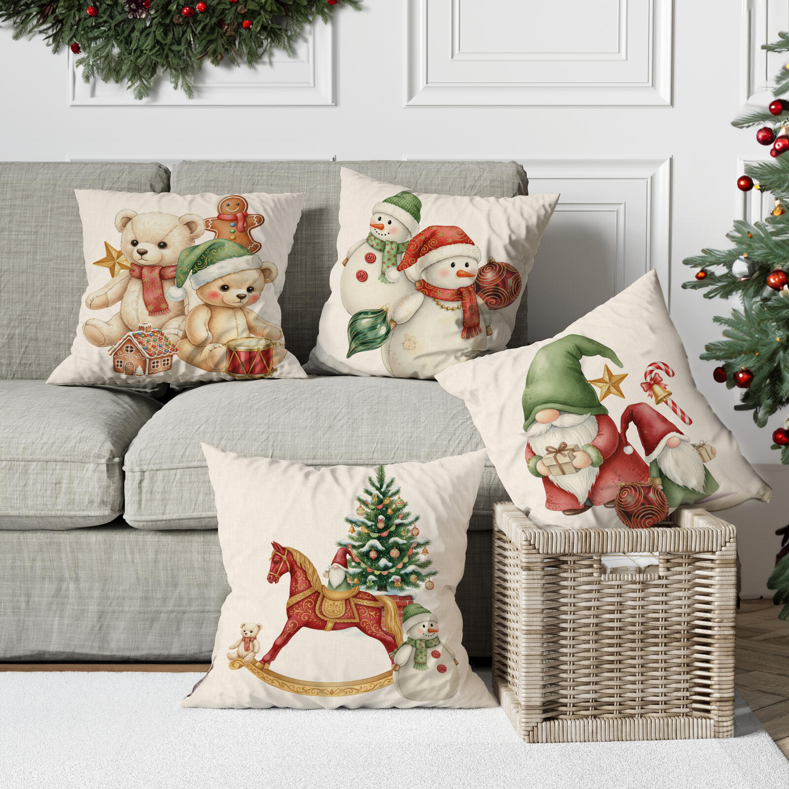 Weihnachts-Terfir-Kissenbezug 45x45 Tellini S.R.L. Großhandelskleidung