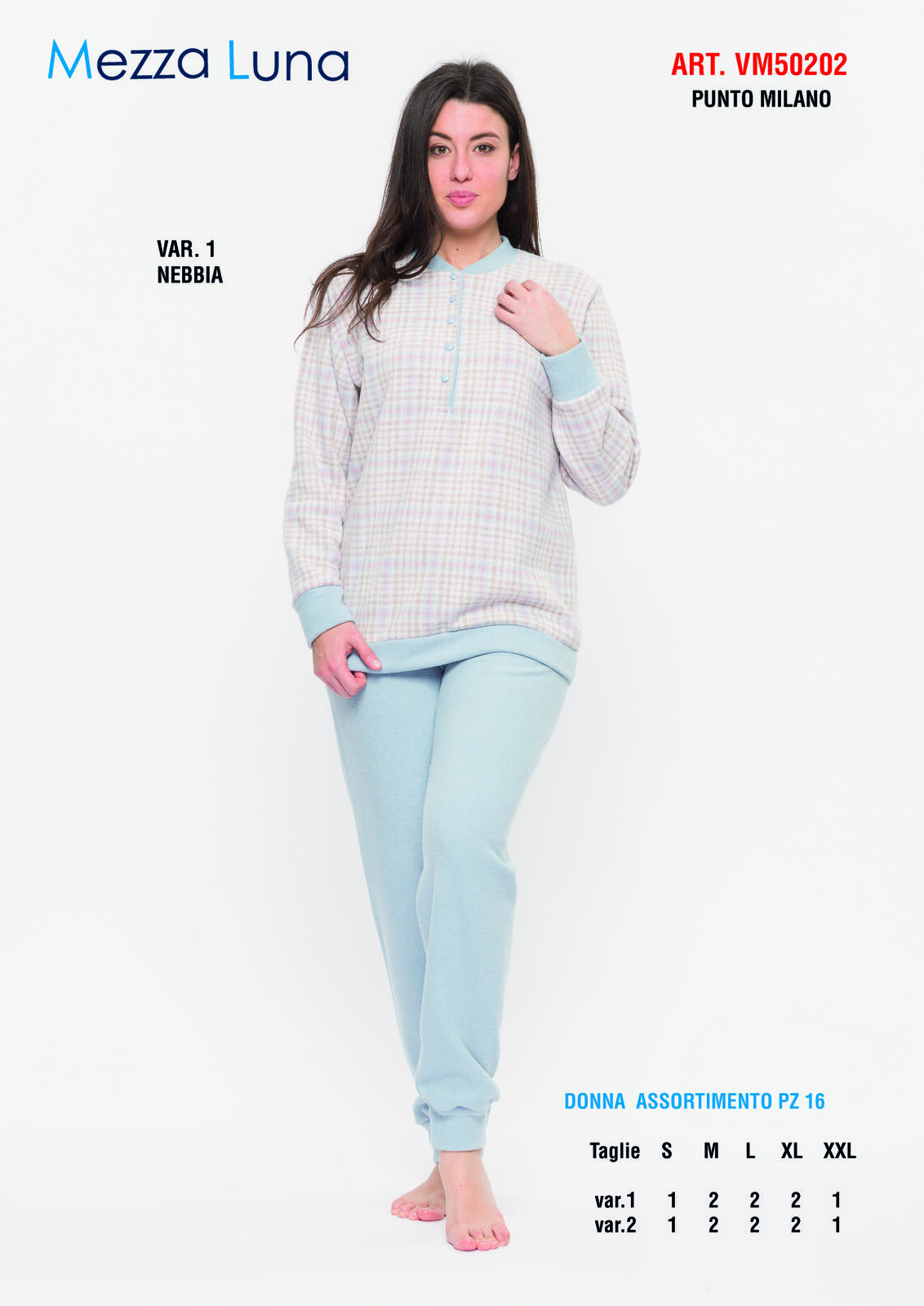 DAMENPYJAMAS M/L VM50202 Tellini S.R.L. Großhandelskleidung