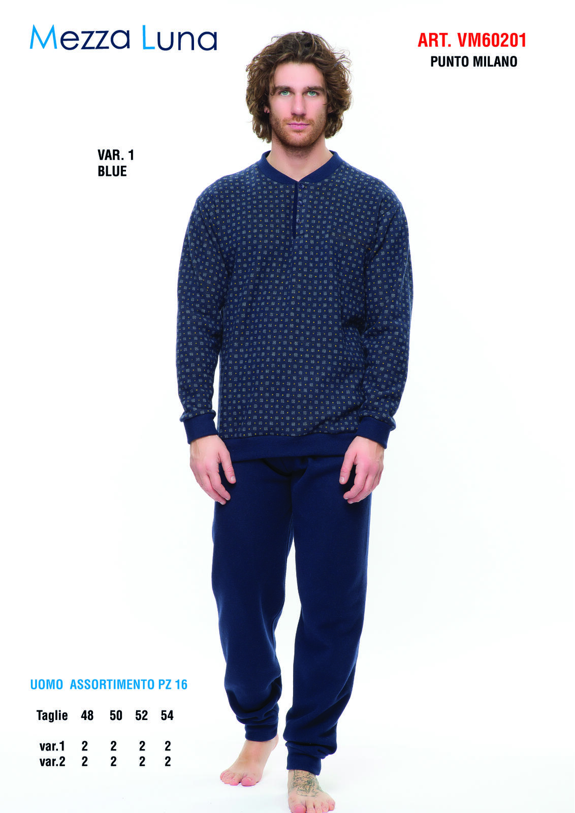HERREN-PYJAMAS M/L VM60201 Tellini S.R.L. Großhandelskleidung