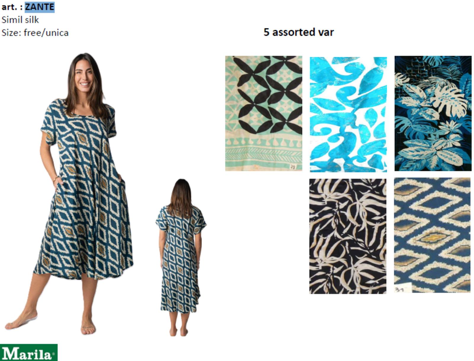 ABITO DONNA M/M ZANTE Tellini S.R.L. Χονδρική ενδυμασία